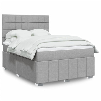 Giroletto a Molle con Materasso Grigio Chiaro 140x190cm Tessuto