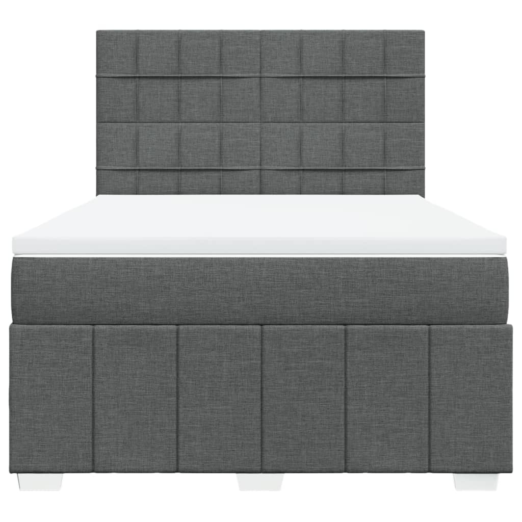 Giroletto a Molle con Materasso Grigio Scuro 140x190 cm Tessuto | homemem39