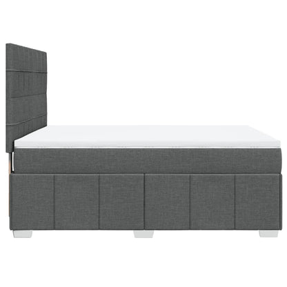 Giroletto a Molle con Materasso Grigio Scuro 140x190 cm Tessuto | homemem39