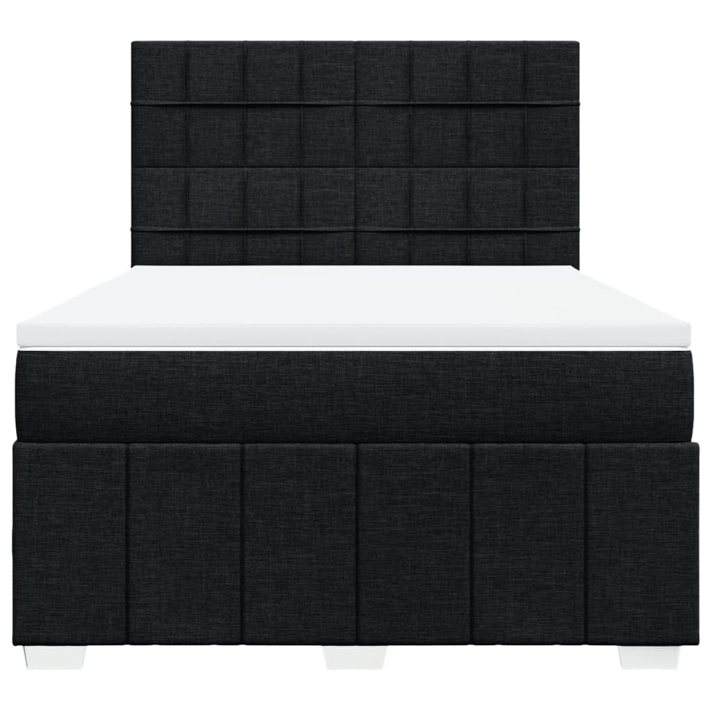 Giroletto a Molle con Materasso Nero 140x190 cm in Tessuto | homemem39