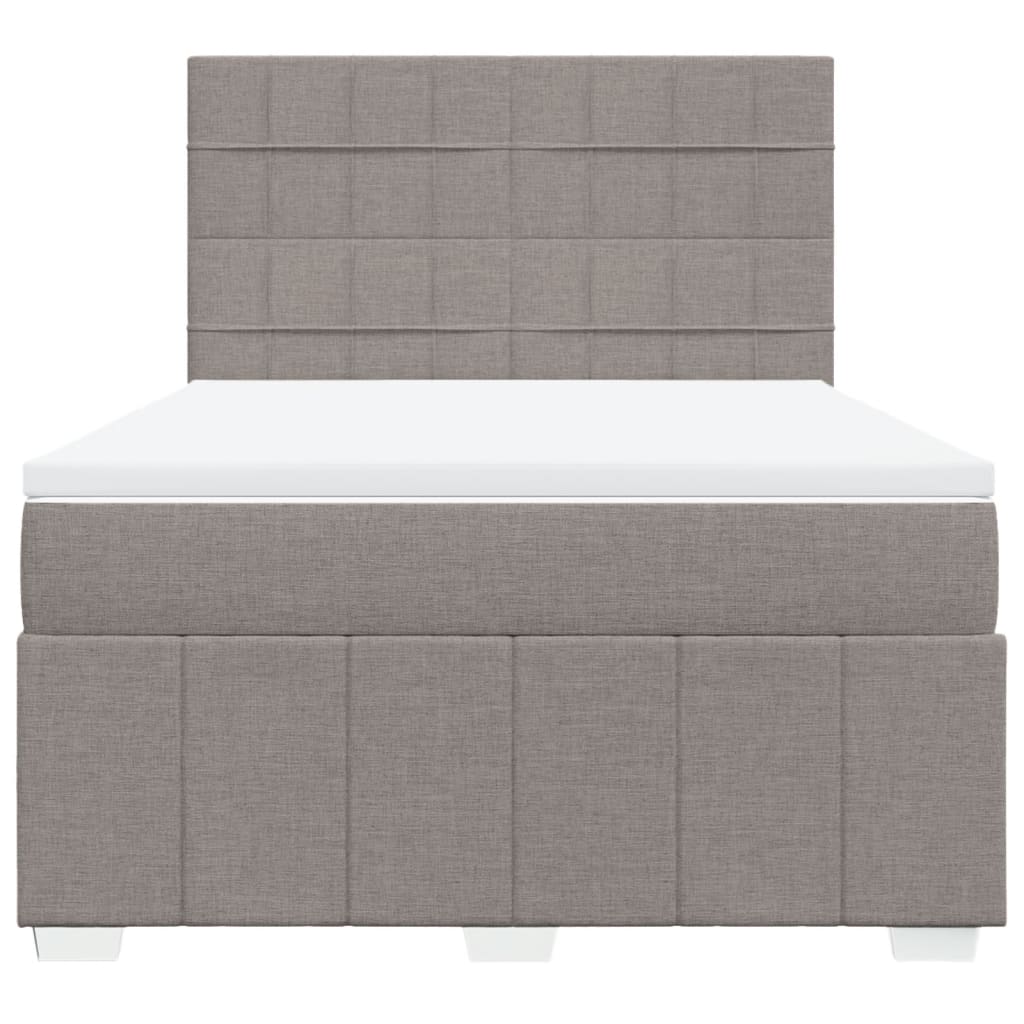 Giroletto a Molle con Materasso Tortora 140x190 cm in Tessuto