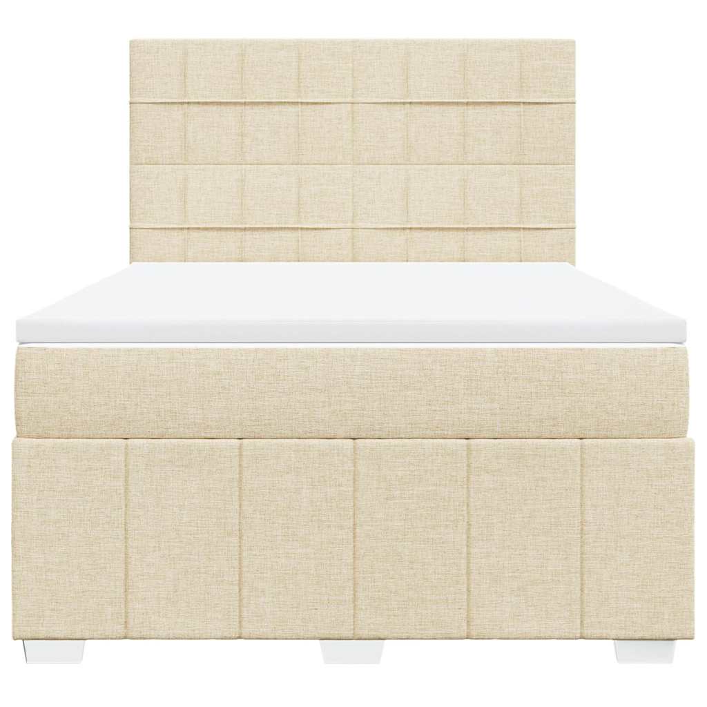 Giroletto a Molle con Materasso Crema 140x19 cm in Tessuto | homemem39