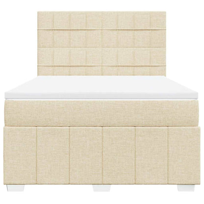 Giroletto a Molle con Materasso Crema 140x19 cm in Tessuto | homemem39