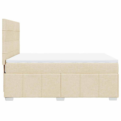 Giroletto a Molle con Materasso Crema 140x19 cm in Tessuto | homemem39