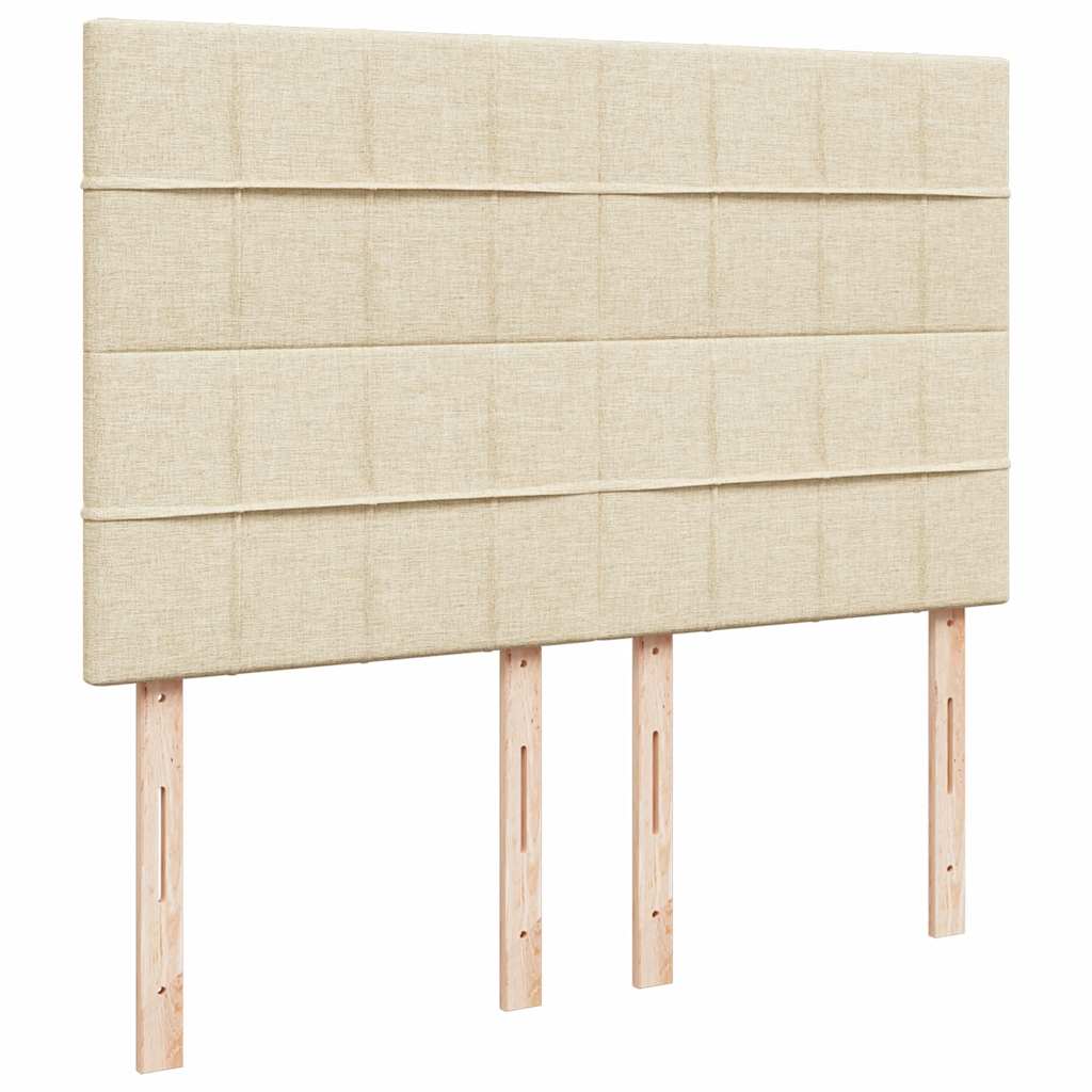 Giroletto a Molle con Materasso Crema 140x19 cm in Tessuto