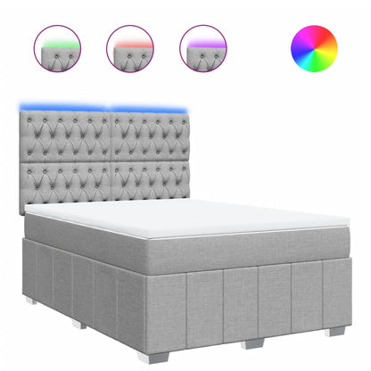 Giroletto a Molle con Materasso Grigio Chiaro 140x190cm Tessuto | homemem39