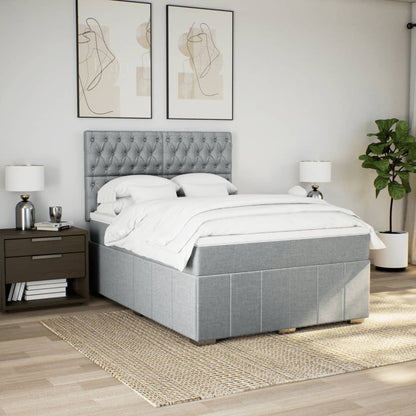 Giroletto a Molle con Materasso Grigio Chiaro 140x190cm Tessuto | homemem39