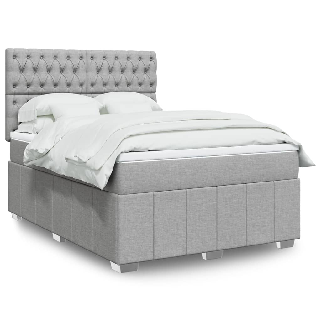 Giroletto a Molle con Materasso Grigio Chiaro 140x190cm Tessuto | homemem39