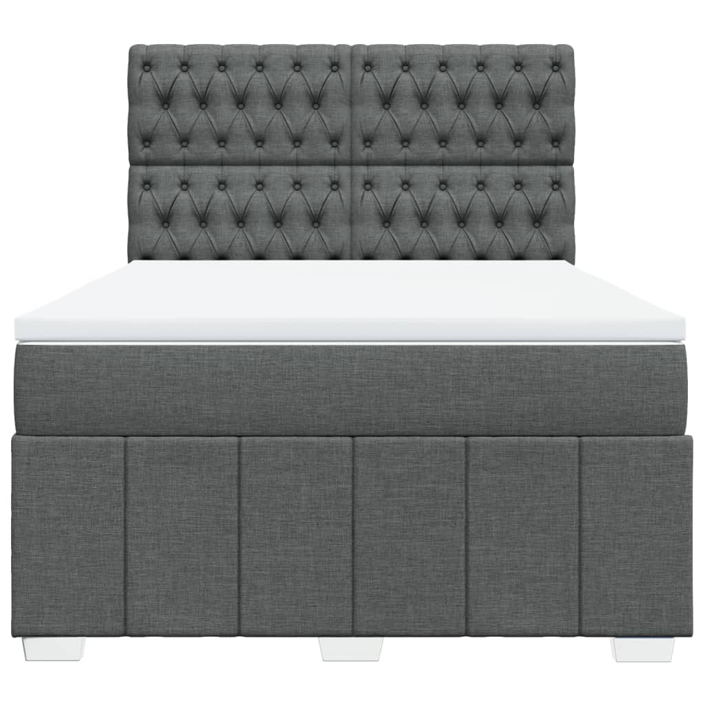 Giroletto a Molle con Materasso Grigio Scuro 140x190 cm Tessuto | homemem39