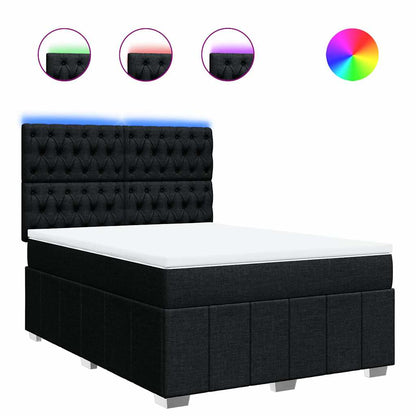 Giroletto a Molle con Materasso Nero 140x190 cm in Tessuto | homemem39