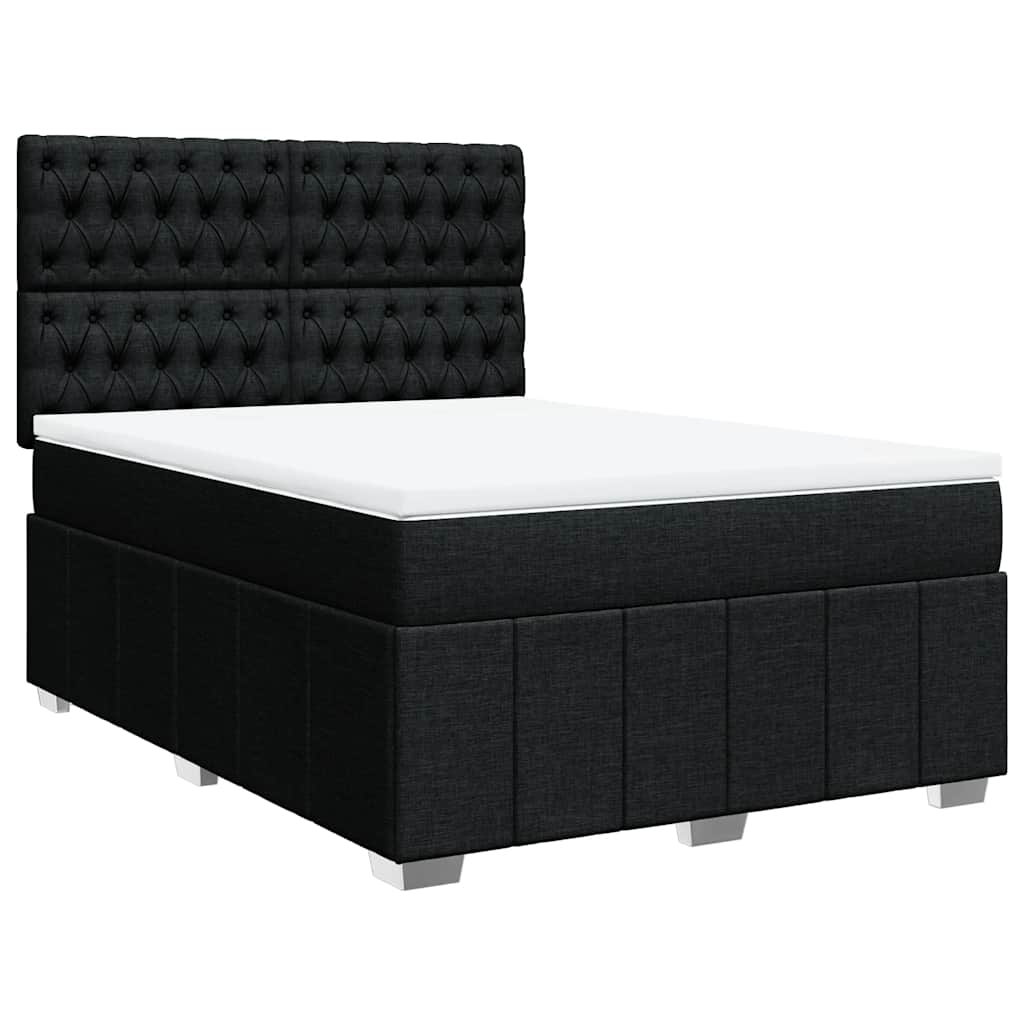 Giroletto a Molle con Materasso Nero 140x190 cm in Tessuto | homemem39
