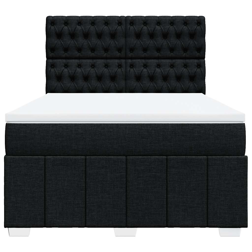 Giroletto a Molle con Materasso Nero 140x190 cm in Tessuto | homemem39