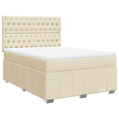 Giroletto a Molle con Materasso Crema 140x19 cm in Tessuto | homemem39