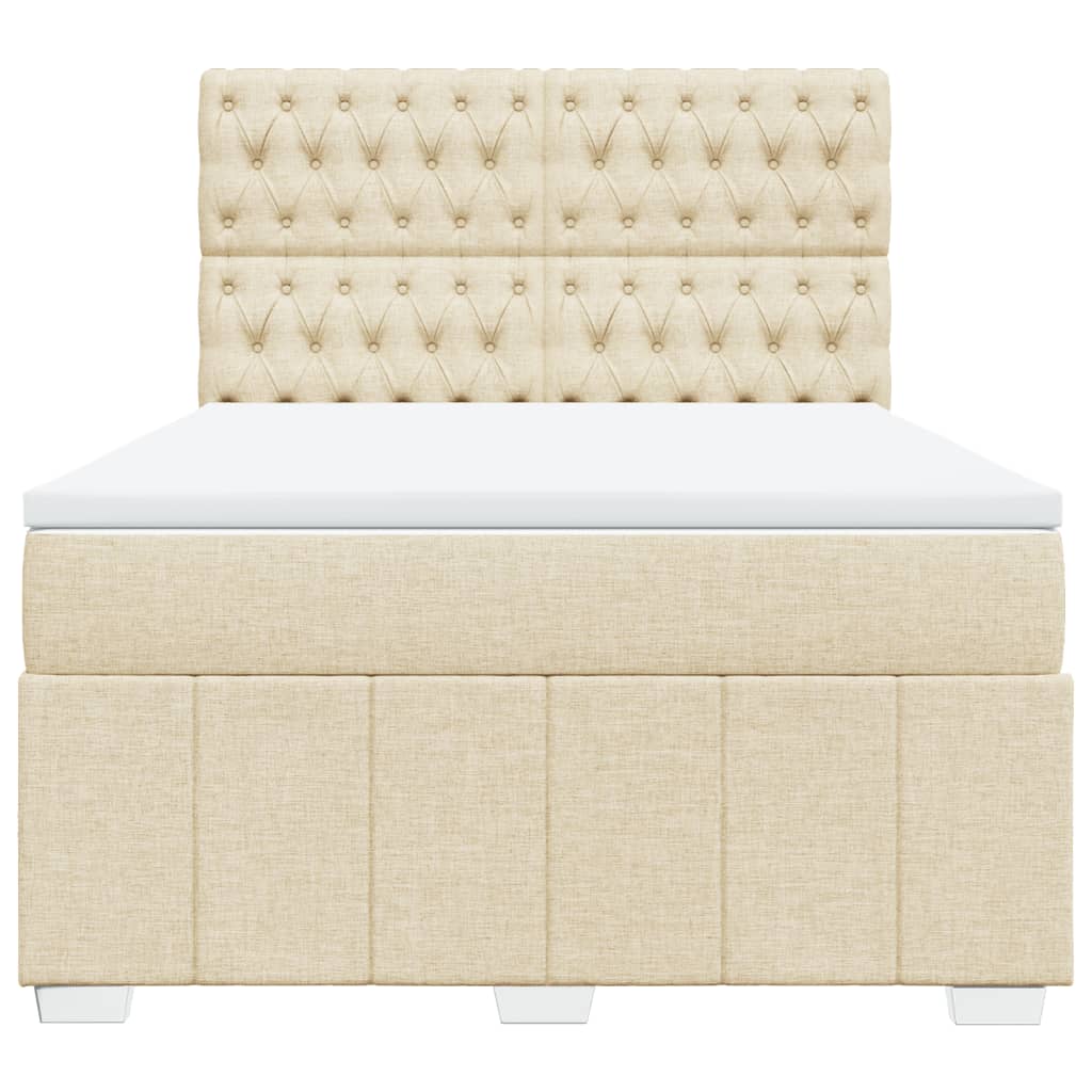 Giroletto a Molle con Materasso Crema 140x19 cm in Tessuto | homemem39