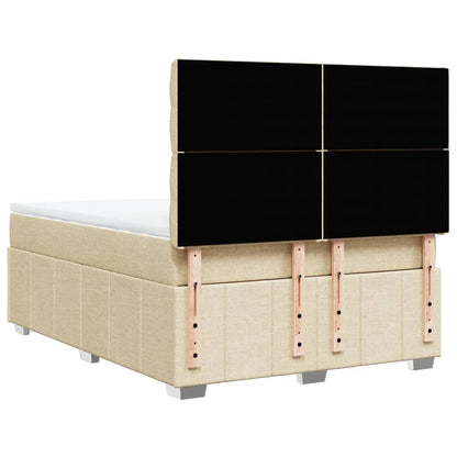 Giroletto a Molle con Materasso Crema 140x19 cm in Tessuto | homemem39