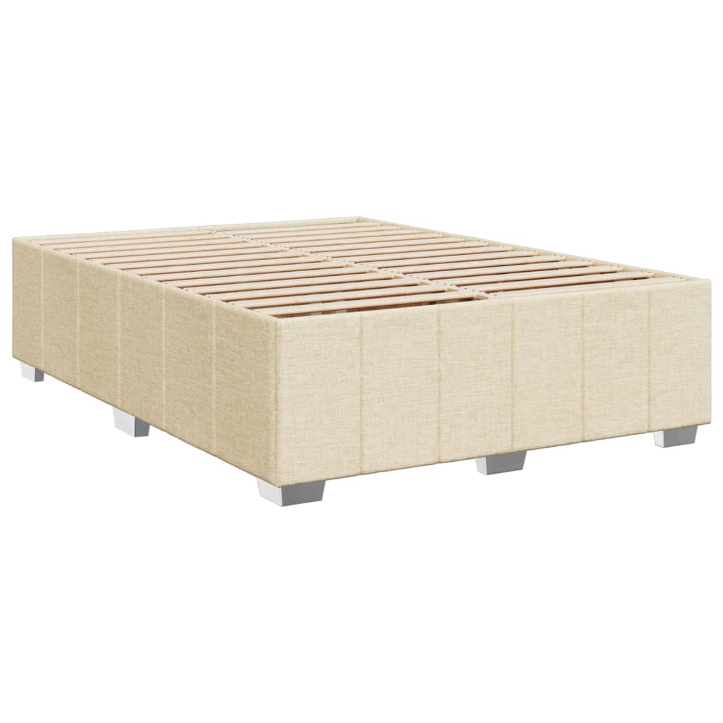 Giroletto a Molle con Materasso Crema 140x19 cm in Tessuto | homemem39