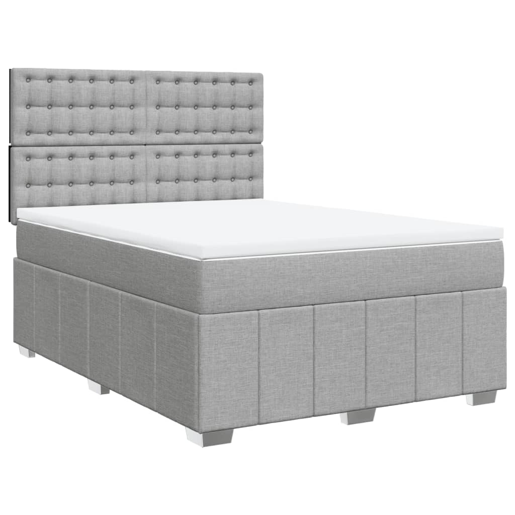 Giroletto a Molle con Materasso Grigio Chiaro 140x190cm Tessuto | homemem39