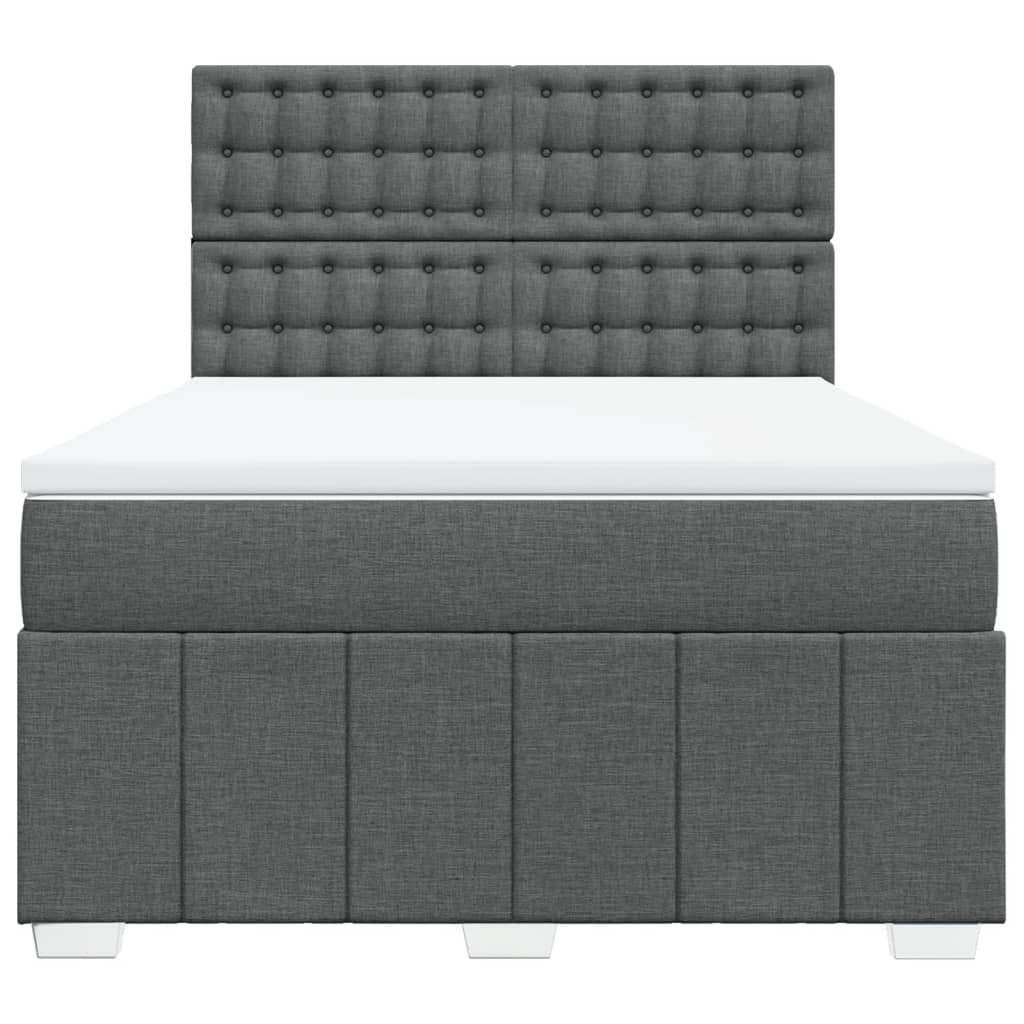 Giroletto a Molle con Materasso Grigio Scuro 140x190 cm Tessuto | homemem39