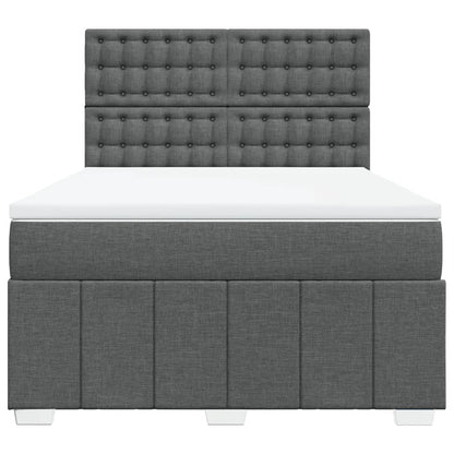 Giroletto a Molle con Materasso Grigio Scuro 140x190 cm Tessuto | homemem39