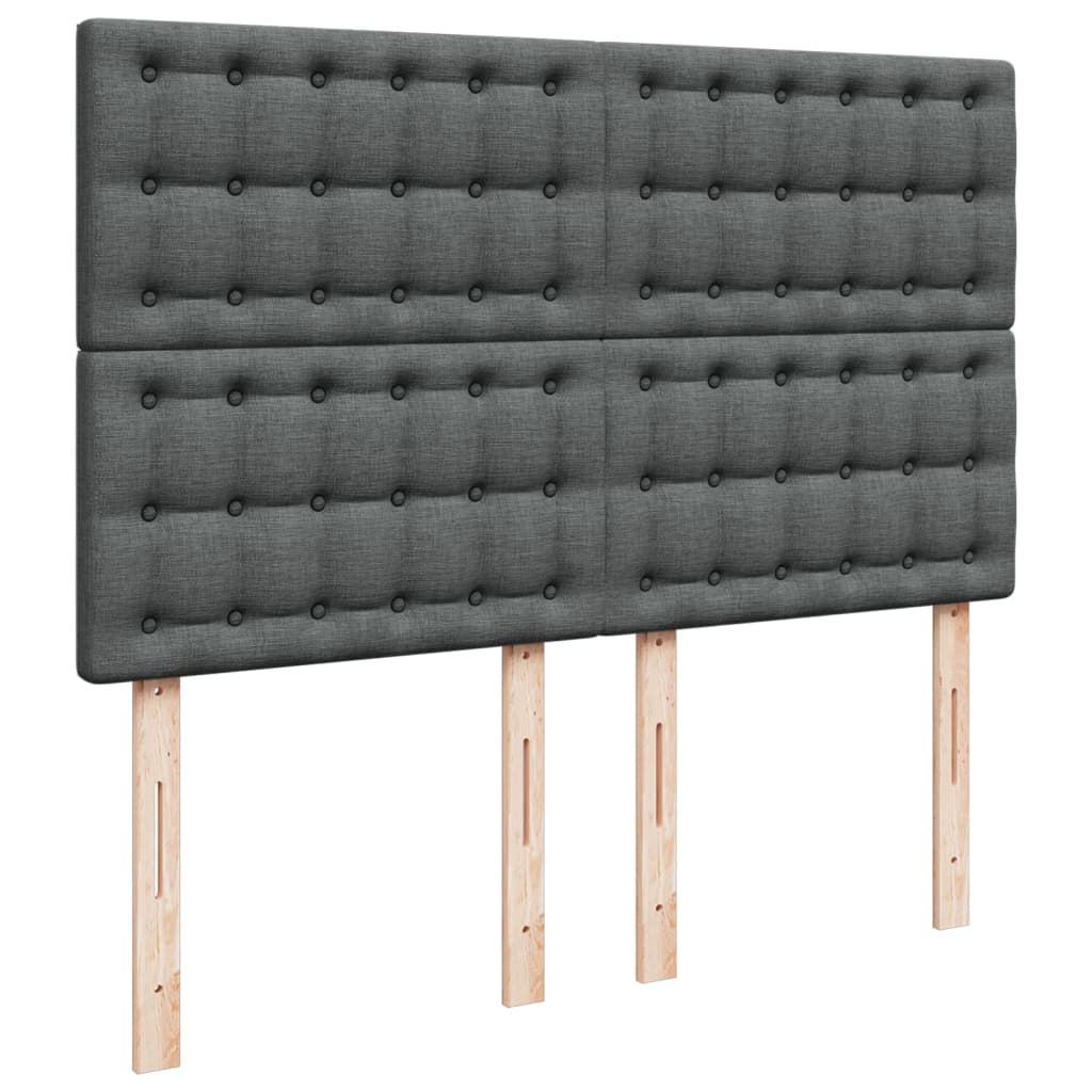 Giroletto a Molle con Materasso Grigio Scuro 140x190 cm Tessuto | homemem39