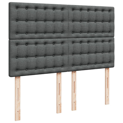 Giroletto a Molle con Materasso Grigio Scuro 140x190 cm Tessuto | homemem39