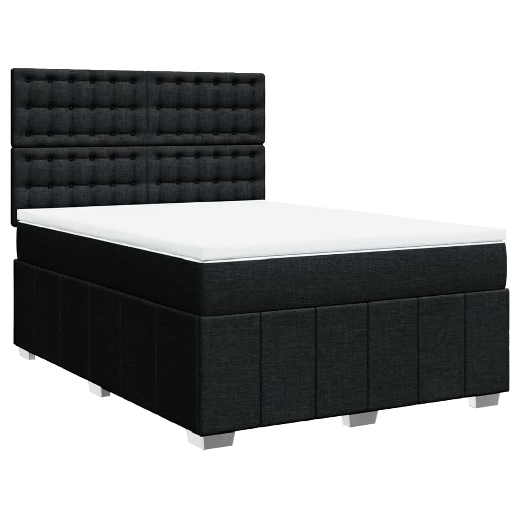 Giroletto a Molle con Materasso Nero 140x190 cm in Tessuto | homemem39