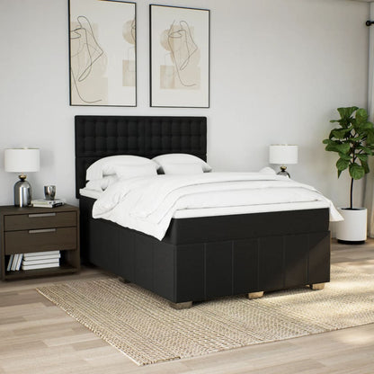 Giroletto a Molle con Materasso Nero 140x190 cm in Tessuto | homemem39
