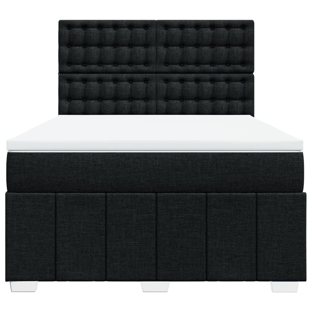 Giroletto a Molle con Materasso Nero 140x190 cm in Tessuto
