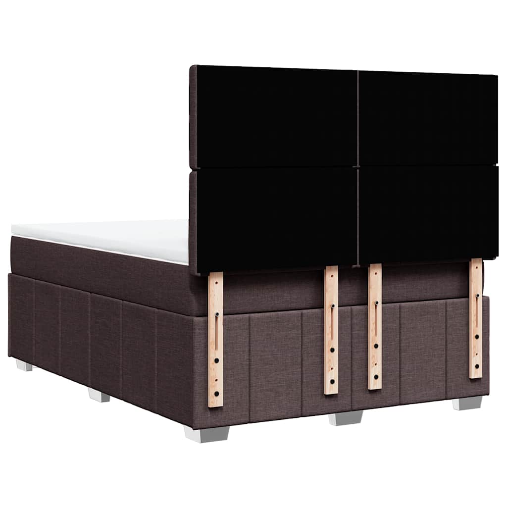 Giroletto a Molle con Materasso Marrone Scuro 140x190cm Tessuto | homemem39