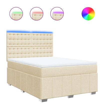 Giroletto a Molle con Materasso Crema 140x19 cm in Tessuto | homemem39