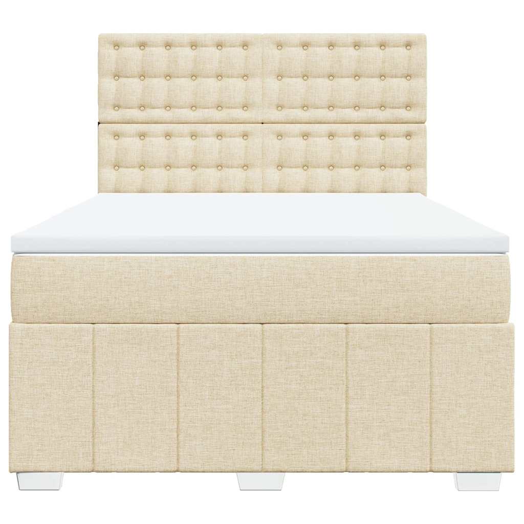 Giroletto a Molle con Materasso Crema 140x19 cm in Tessuto | homemem39