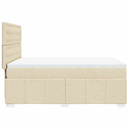 Giroletto a Molle con Materasso Crema 140x19 cm in Tessuto | homemem39