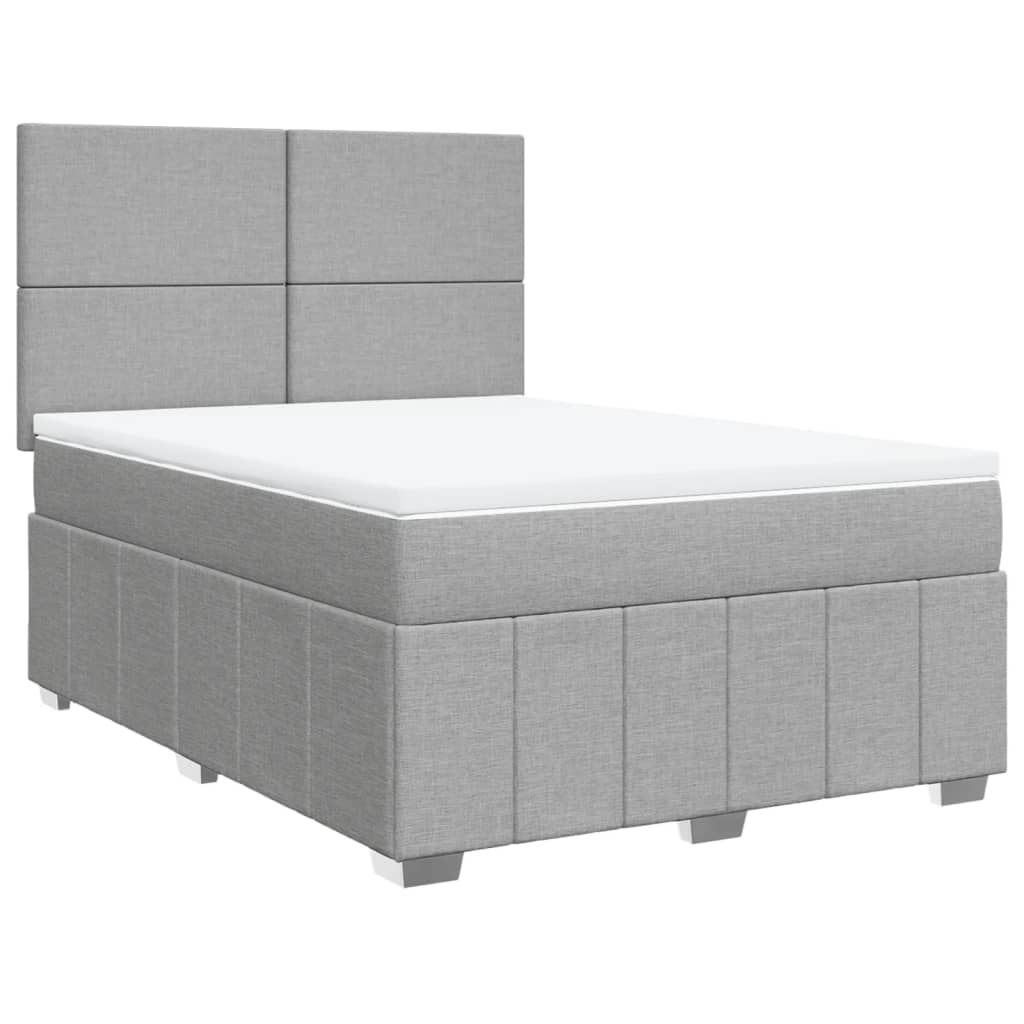 Giroletto a Molle con Materasso Grigio Chiaro 140x200cm Tessuto