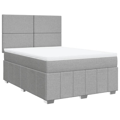 Giroletto a Molle con Materasso Grigio Chiaro 140x200cm Tessuto