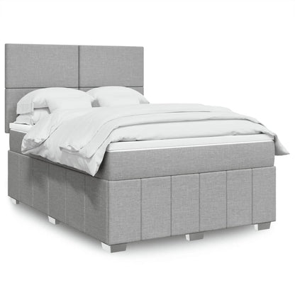 Giroletto a Molle con Materasso Grigio Chiaro 140x200cm Tessuto