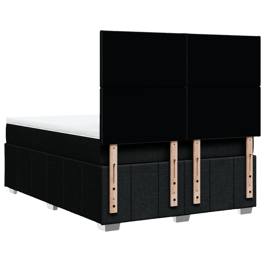 Giroletto a Molle con Materasso Nero 140x200 cm in Tessuto - homemem39