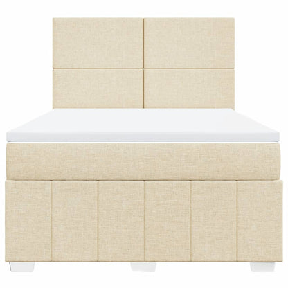 Giroletto a Molle con Materasso Crema 140x200 cm in Tessuto