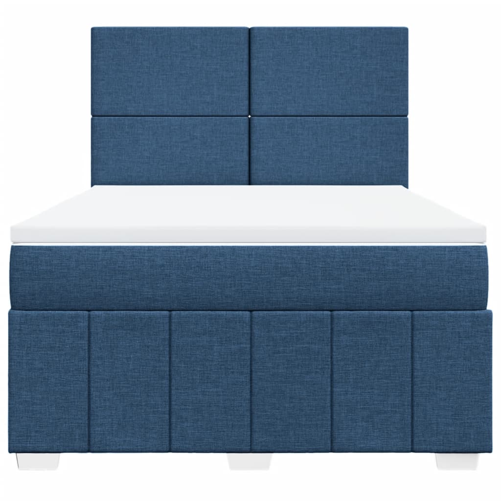 Giroletto a Molle con Materasso Blu 140x200 cm in Tessuto
