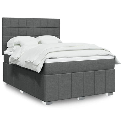 Giroletto a Molle con Materasso Grigio Scuro 140x200cm Tessuto