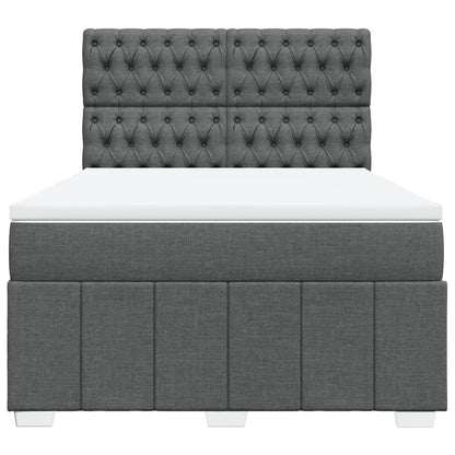 Giroletto a Molle con Materasso Grigio Scuro 140x200cm Tessuto