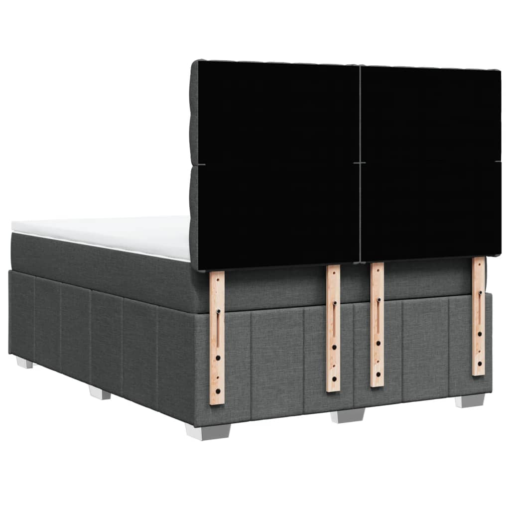 Giroletto a Molle con Materasso Grigio Scuro 140x200cm Tessuto