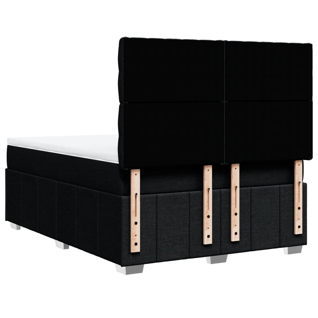 Giroletto a Molle con Materasso Nero 140x200 cm in Tessuto - homemem39