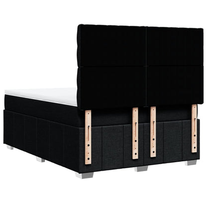 Giroletto a Molle con Materasso Nero 140x200 cm in Tessuto - homemem39