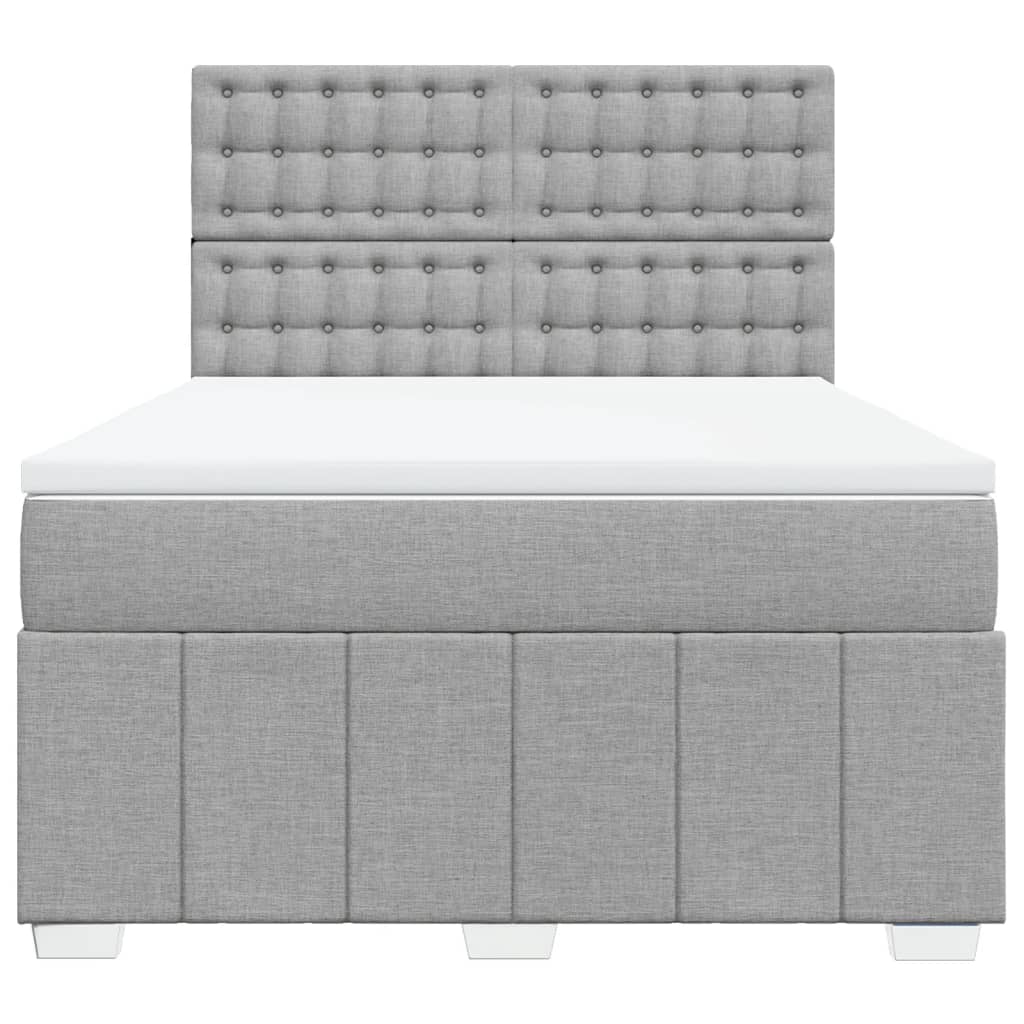 Giroletto a Molle con Materasso Grigio Chiaro 140x200cm Tessuto