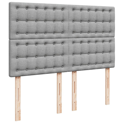Giroletto a Molle con Materasso Grigio Chiaro 140x200cm Tessuto