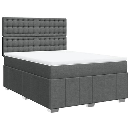 Giroletto a Molle con Materasso Grigio Scuro 140x200cm Tessuto
