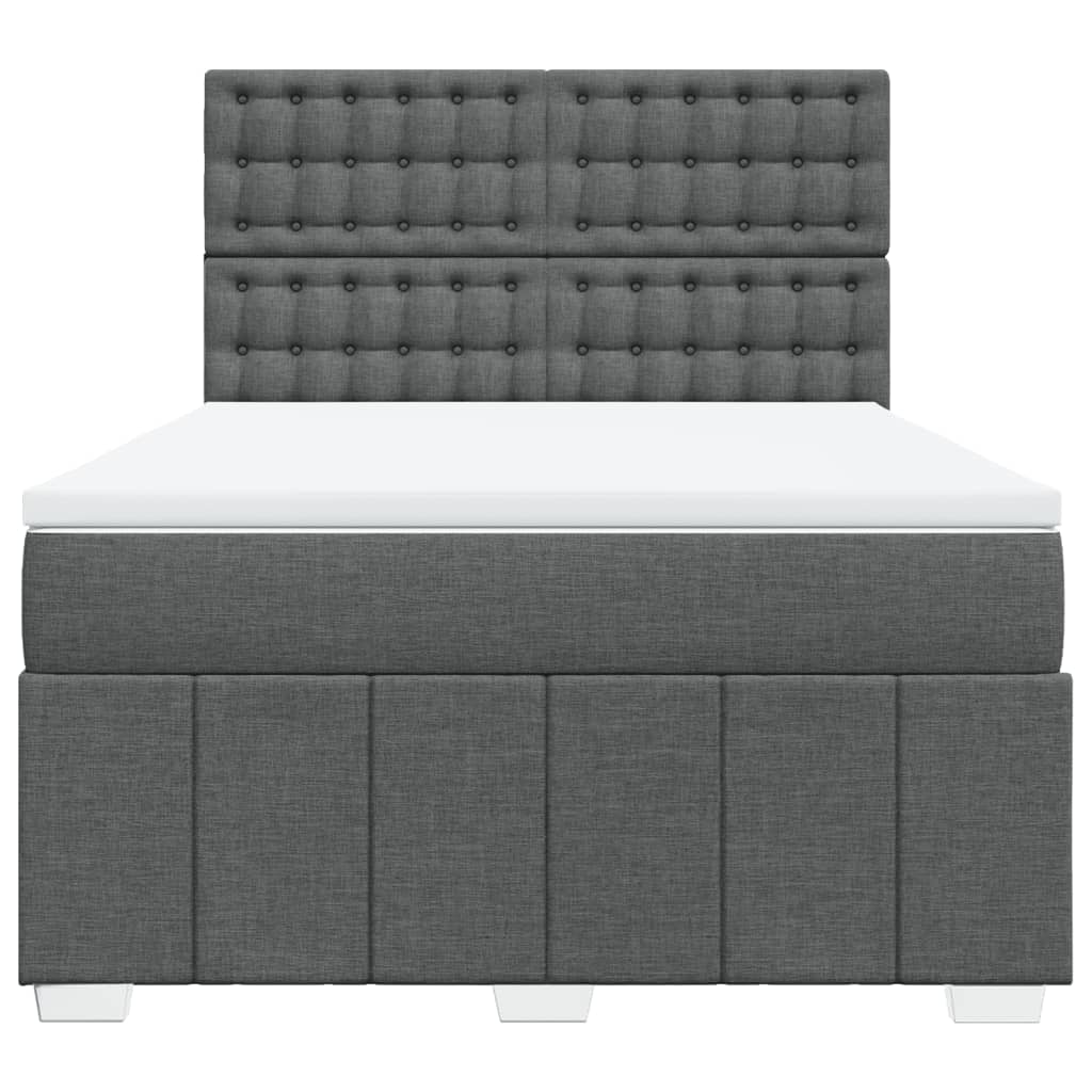 Giroletto a Molle con Materasso Grigio Scuro 140x200cm Tessuto