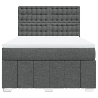 Giroletto a Molle con Materasso Grigio Scuro 140x200cm Tessuto