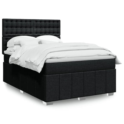 Giroletto a Molle con Materasso Nero 140x200 cm in Tessuto