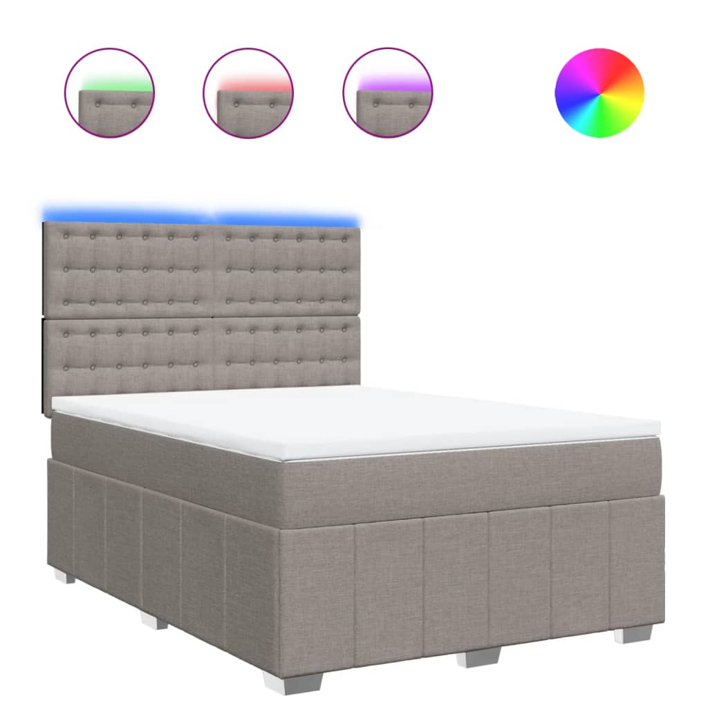 Giroletto a Molle con Materasso Tortora 140x200 cm in Tessuto | homemem39